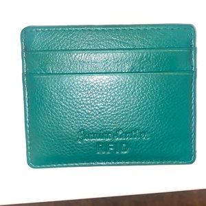 Green Leather Wallet Slim Wallet Cardholder